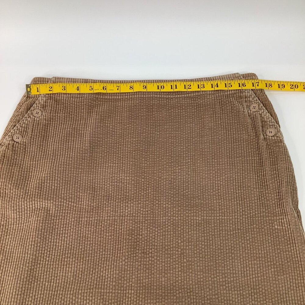 Vintage Tan Corduroy Button-Accent Mini Skirt Size 12 Bagatelle Preppy Skater - Picture 4 of 7